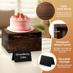 6 Pcs Buffet Risers and stands with Food Signs, Food Risers for Buffet Table, Rustic Wood Cake Stand, Wood Risers Display Stands for Decor, Party, Birthday, Wedding, Baby Shower - Image 3
