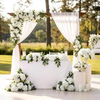 Auihiay 64Pcs Hydrangea Artificial Flowers Bulk, Silk White Hydrangeas - Image 2