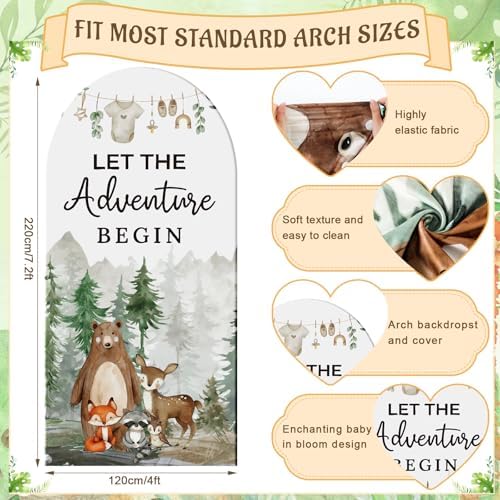 Tegeme 7.2ft Let The Adventure Begin Arch Backdrop Cover - Image 2