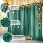 10ft x 10ft Emerald Green Backdrop Curtains, Wrinkle-Free Sheer Chiffon Fabric Photo Backdrop Drapes for Wedding Arch Party Ceremony Photography Decoration - Image 5