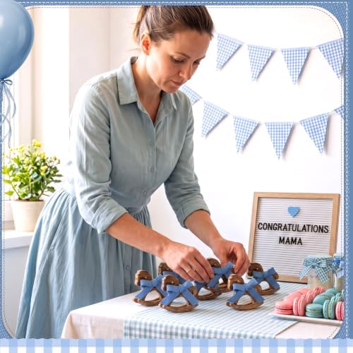 Mifoci 6 Pack Wooden Rocking Horse Baby Shower Decor, Blue Jean - Image 4