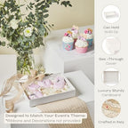 Pack of 10 Bakery Boxes with Window (7.87" x 5.9" x 1.37") - Ideal for Cookie with Window, Pastry and Small Charcuterie, White Leather - Image 3