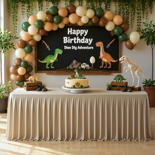 6ft Taupe Satin Tablecloths for Rectangle Tables Shiny Spandex Table Cover - Image 6