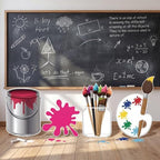 4 Pcs Large Paint Party Decorations - Colorful Art Cardboard Cutouts for Back to School Art Classroom Decor, Paint Can Palette Brush Cutouts for Birthday Baby Shower Craft Photo Props - Image 2