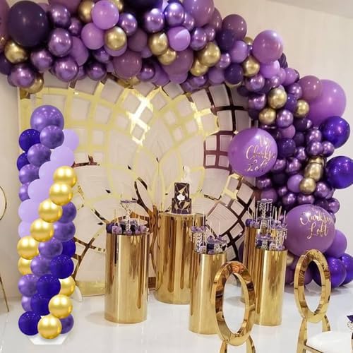 2 Balloon Arch Column Stand Kit, 100 Balloons, 6ft Adjustable, Purple Party - Image 4