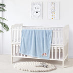 CREVENT Baby Welcome Gift Set Storage Basket with 2 Blankets+ 1 Security Blanket + 1 Taggie + 1 Gift Bag with Ribbon (Blue) - Image 2