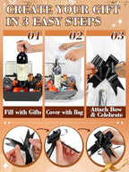 Beeplove 6 Sets Large Thick Kraft Baskets for Gifts Empty - Gift Baskets Empty Kit with Cellophane Wrap and Pull Bows for Wedding Birthday Bridesmaid Baby Shower, Black - Image 7
