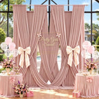 50x12 ft Dusty Pink Backdrop Curtains for Weddings, Birthdays and Photos - Image 4