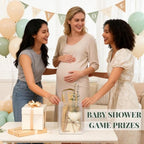 Baby Shower Prizes for Game Winners Bamboo Cheese Board Spoon Towel Thank You Card and Gift Bags for Baby Shower Wedding Bridal Shower Favors, 6 Sets - Image 7