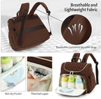 Small Diaper Bag Backpack Quilted Mini Baby Crossbody Diaper Bag Tote for Mom and Baby Girls Boys (Brown) - Image 4