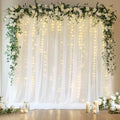Tulle Backdrop Curtains with Lights Sheer White Curtain Backdrop 10x10ft by Fomcet