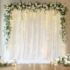Tulle Backdrop Curtains with Lights Sheer White Curtain Backdrop 10x10ft by Fomcet