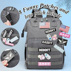 Diaper Bag Backpack for Dad and Mom with USB Charging Port Stroller Straps and Insulated Pocket,army military Travel Nappy Backpack for Daddy/Mommy (Dark Grey) - Image 4