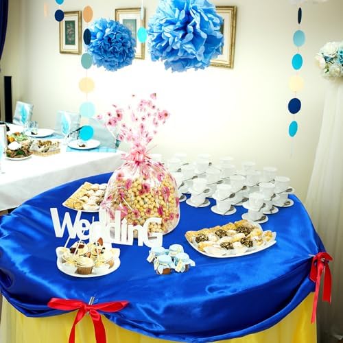 5 Pcs Princess Snow Party Decor Blue and Yellow Table Skirt 30 x 108 in - Image 5
