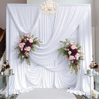 20ft×15ft White Backdrop Curtain for Wedding Parties by PartyVillage