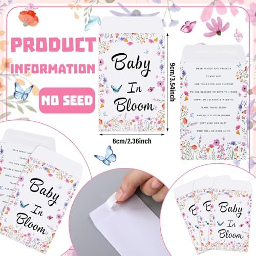 Ctosree 50 Sets Wildflower Baby in Bloom Baby Shower Seed Packets Favors - Image 4