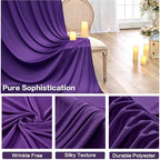 10ft×15ft Deep Purple Backdrop Curtain for Wedding Parties - Image 3