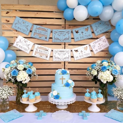5 Pack 60 ft Blue Mi Bautizo Decoration Papel Picado Cielito Lindo Party - Image 5
