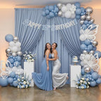 10ftx12ft Dusty Blue Backdrop Curtains for Parties, Wrinkle Free Polyester Photo Backdrop Drapes 2 Panels 12 ft Long Back Drop Cloth Drapery for Wedding Birthday Photography Background Party - Image 6