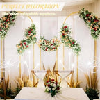 Metal Arch Stand and Cover Set,1 Beige Spandex Fitted Backdrop with 1 Gold Wedding Arched Stand Frame for Parties Birthday Baby Shower Bridal Banquet Decoration (6.6FT) - Image 7