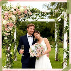 Tigeen 6 Bundles Artificial Flowers Bouquet for Wedding, White Pink - Image 6