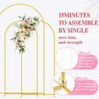 Wokceer Wedding Arch Backdrop Stand 7.2FT,6FT,6FT Gold Metal Arch Stand Set - Image 5