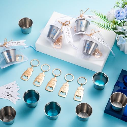 Vesici Baby Shower Party Favors Bottle Openers Keychains, 25 Sets, Boy - Image 5