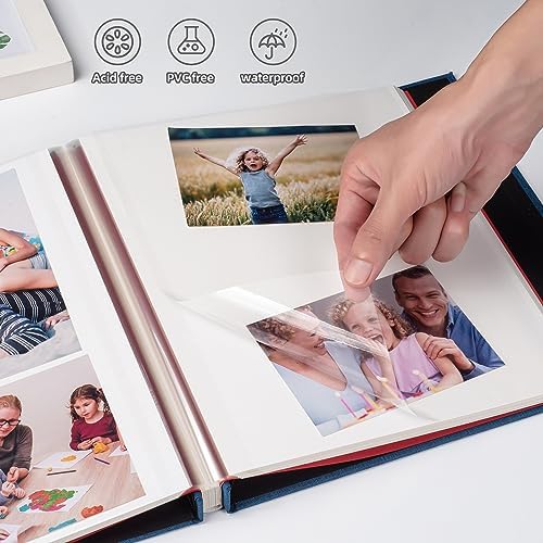 HoneyTolly Large Photo Album Self Adhesive, DIY Scrapbook Album for 4x6 8x10 10x12 Pictures, 60 Pages Linen Cover Memory Book, Ideal Gift for Family Wedding Baby Christmas Anniversary(Blue) - Image 3