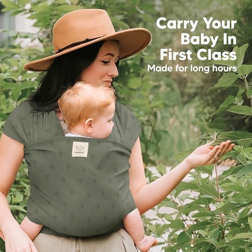 KeaBabies Baby Wrap Carrier, All in 1 Original Baby Carrier(Forest Berries) - Image 6