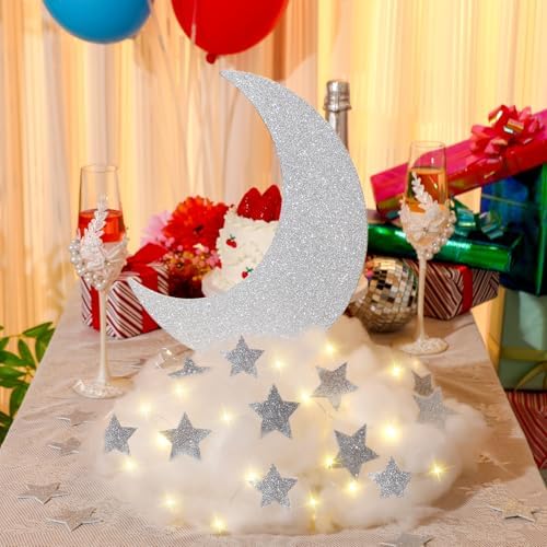 Soulchen 42 Pcs Twinkle Twinkle Little Star Table Centerpieces, Silver - Image 4