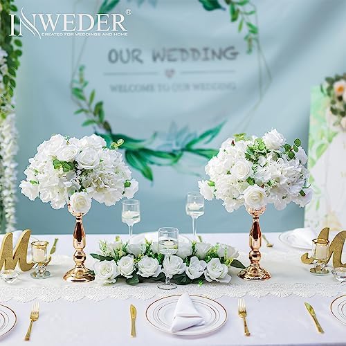 White Flowers Balls for Centerpieces: 14.2in Diam, 10 Pcs - Image 4