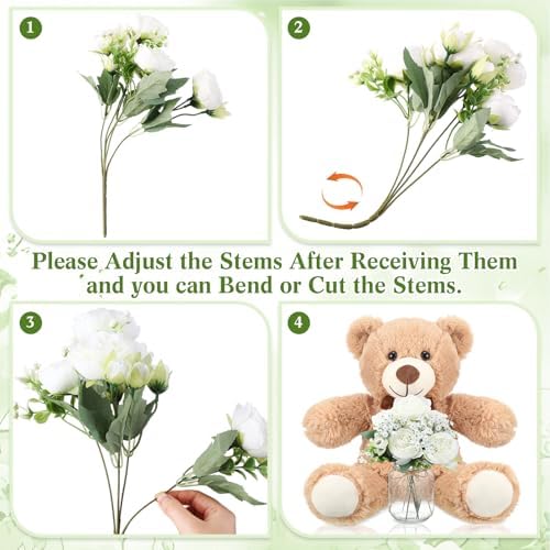 6 Set Teddy Bear Baby Shower Centerpieces with Mason Jar, Brown - Image 2
