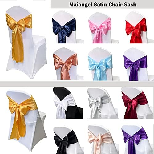 Rose Gold Satin Chair Sashes Bows for Chair,7x108inchs,50pcs - Image 6