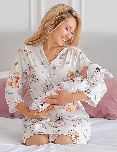 Mommy and Me Robe and Swaddle Set | Maternity Robe Matching Baby Girl, Boy - Image 2