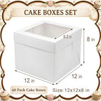 Arttown 48 Pack Cake Boxes 10 Inch Tall Multi-Layer White - Image 3