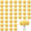WEISPARK 100PCS Artificial Hydrangea Flowers, Fake Flowers Silk Hydrangea Full Flowers Heads with Stems for Wedding Home Party Shop Baby Shower Decor (Yellow Champagne) by WEISPARK