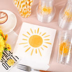 JarThenaAMCS Boho Sun Disposable Tableware Set Serves 50, Yellow Sunshine - Image 3