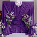 10ft×15ft Deep Purple Backdrop Curtain for Wedding Parties by PartyVillage