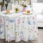 Ganeen 6 Pcs Wildflower Plastic Round Tablecloth 84 Inch Watercolor Floral - Image 5