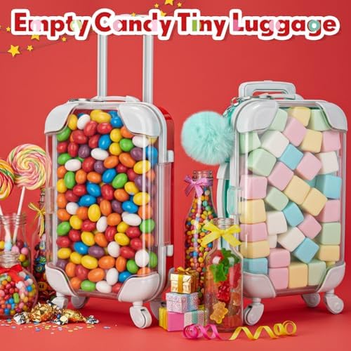 LemonRoad 36 Pcs Clear Mini Suitcase Party Favor Box, Green, Red - Image 5
