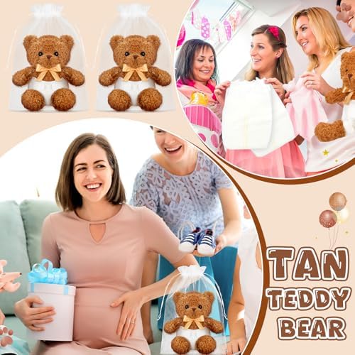 Seenelling 10 Sets Bear Diaper Changing Baby Shower Game Kit, Dark Brown - Image 4