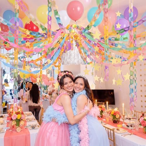 Fancy Princess Birthday Party Decor Garland, Pastel, Small, 8 Pcs - Image 3