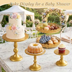 10 Pcs Gold Cake Stand Set Metal Cupcake Stands, Multiple Styles Dessert Display Tower for Candy Fruit, Cake Serving Trays for Birthday, Wedding, Anniversary, Baby Shower, Engagement Party - Image 2