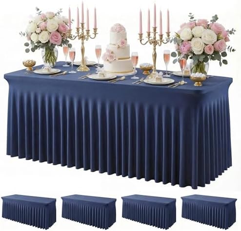 4Pack Spandex Tablecloth for 6FT Rectangle Table,Table Skirt by Baoszty