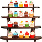 Wooden Display Stand, Tiered Cupcake Stand, 4 Tier Display Stand Riser - Image 5