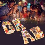 4PCS Wooden Graduation Decorations Number Charcuterie Board Box-(with 14 Balloons) GRAD Charcuterie Numbers Fillable Food Graduation Party Supplies Suitable for 2025 Party Graduation Decoration - Image 6