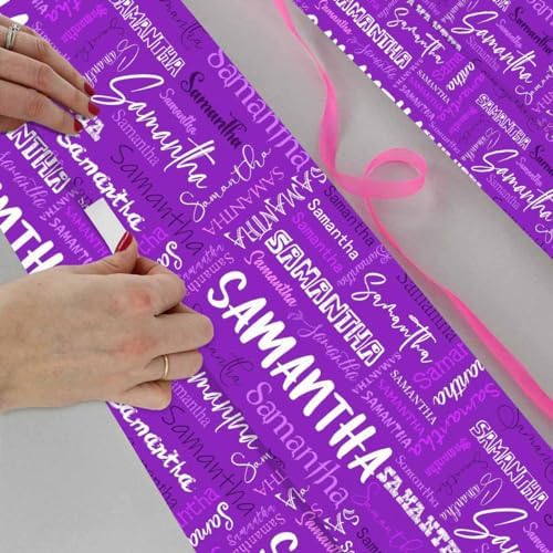 AOFUN Custom Wrapping Paper With Name Text Cute Gifts For Best Friends Funny Gifts For Friends Personalized Name Gift Paper Gifts 5 Rolls 58" x 23" - Image 4