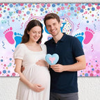 12x8 FT Gender Reveal Backdrop Blue Pink Bear Boy or Girl Background Sign Decorations Banner New Born Baby Shower Baptism Kids Birthday Party Photo Shoot Supplies (Boy or Girl) - Image 2