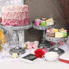 12-Piece Silver Cake Stand Set, Vintage Cake Stand with Crystal Edge and Cupcake Display Tray, Dessert Table Display Set for Wedding, Party, Baby Shower, Anniversary Celebration - Image 2