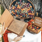 Wedding Guest Book Alternative with Wooden Leaves, Rustic Wedding Decoration (Round, Colors) - Image 6